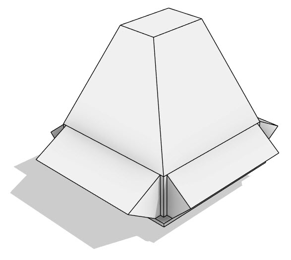 Крышный вентилятор дымоудаления с выбросом вверх ВКР-ДУ-Ф